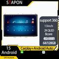 STAPON 13inch 64GB 128GB for Mazda8  android16 1920x1200p 2k screen carplay android auto OCTA CORE support 360camera car android headunit car android stereo WiFi Bluetooth 5.0 GPS FM rear view S133