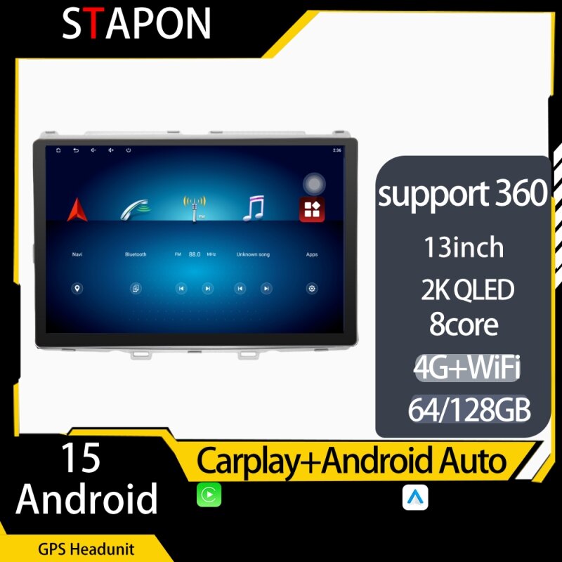 STAPON 13inch 64GB 128GB for Mazda8  android16 1920x1200p 2k screen carplay android auto OCTA CORE support 360camera car android headunit car android stereo WiFi Bluetooth 5.0 GPS FM rear view S133