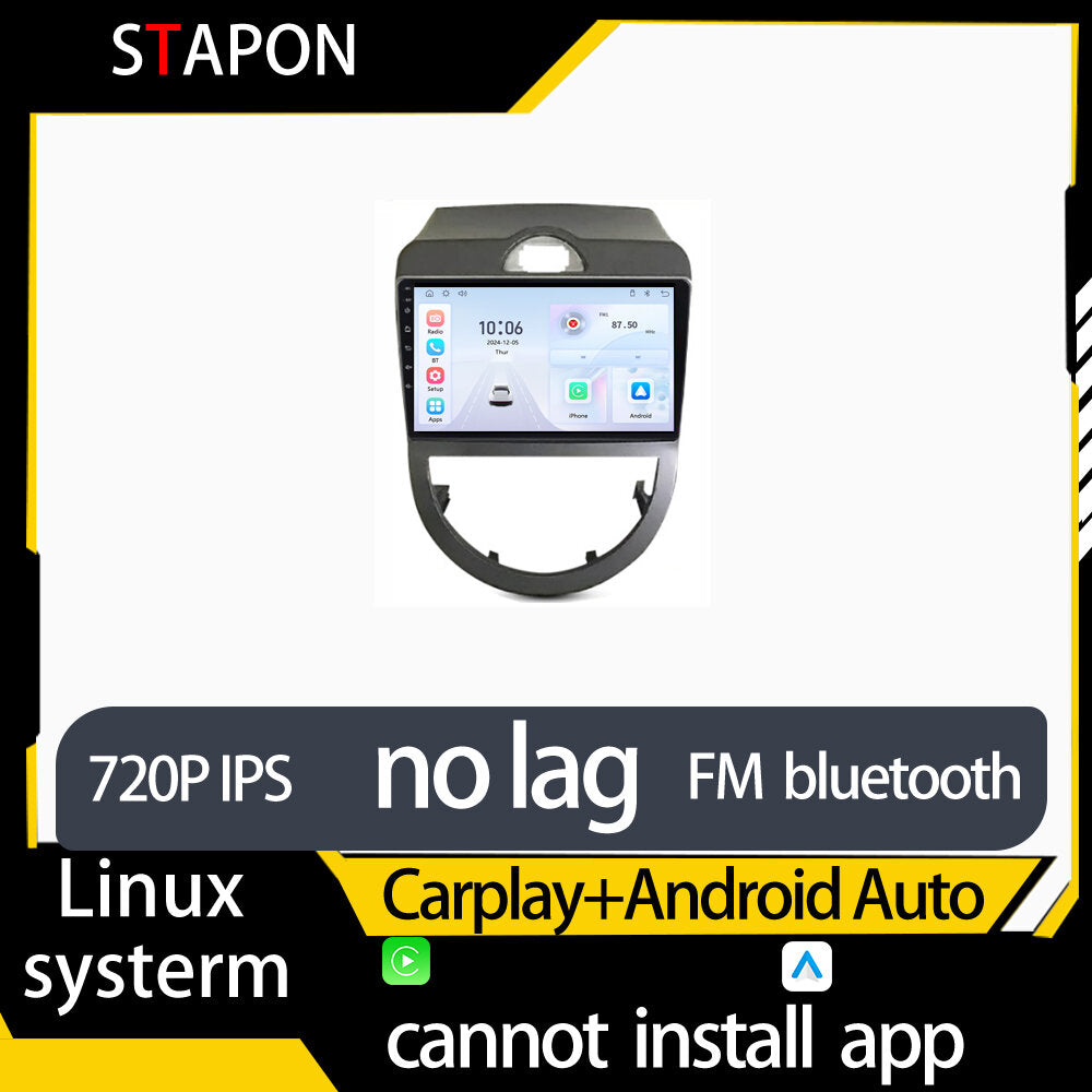 STAPON 9inch for kia soul 2007-2013 linux mp5 with carplay android auto fm 1280x720p ips screen mirror link touch screen steering control L5