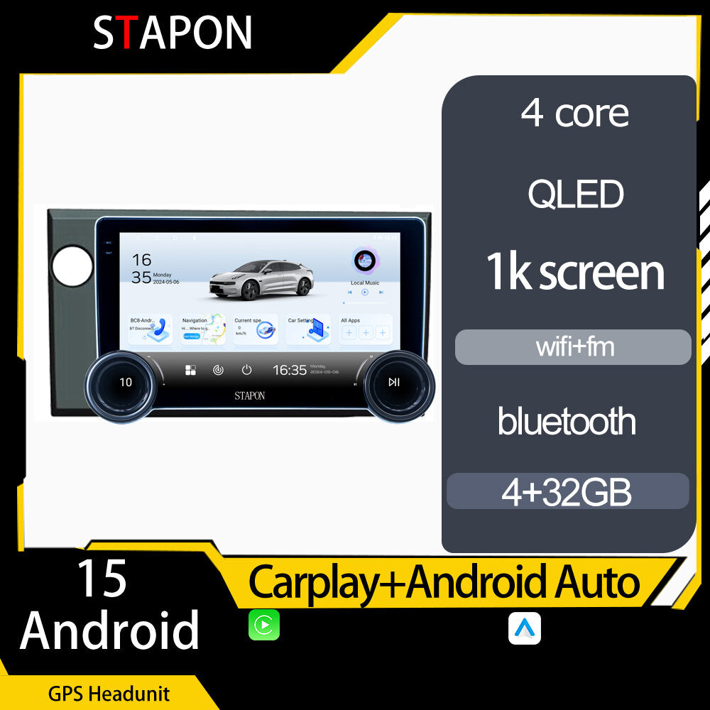 STAPON 10.5inch 4+32GB for honda brv android16 carplay android auto 2.5D qled 1k SCREEN quad CORE car android head unit stereo WiFi Bluetooth GPS FM rear view S105