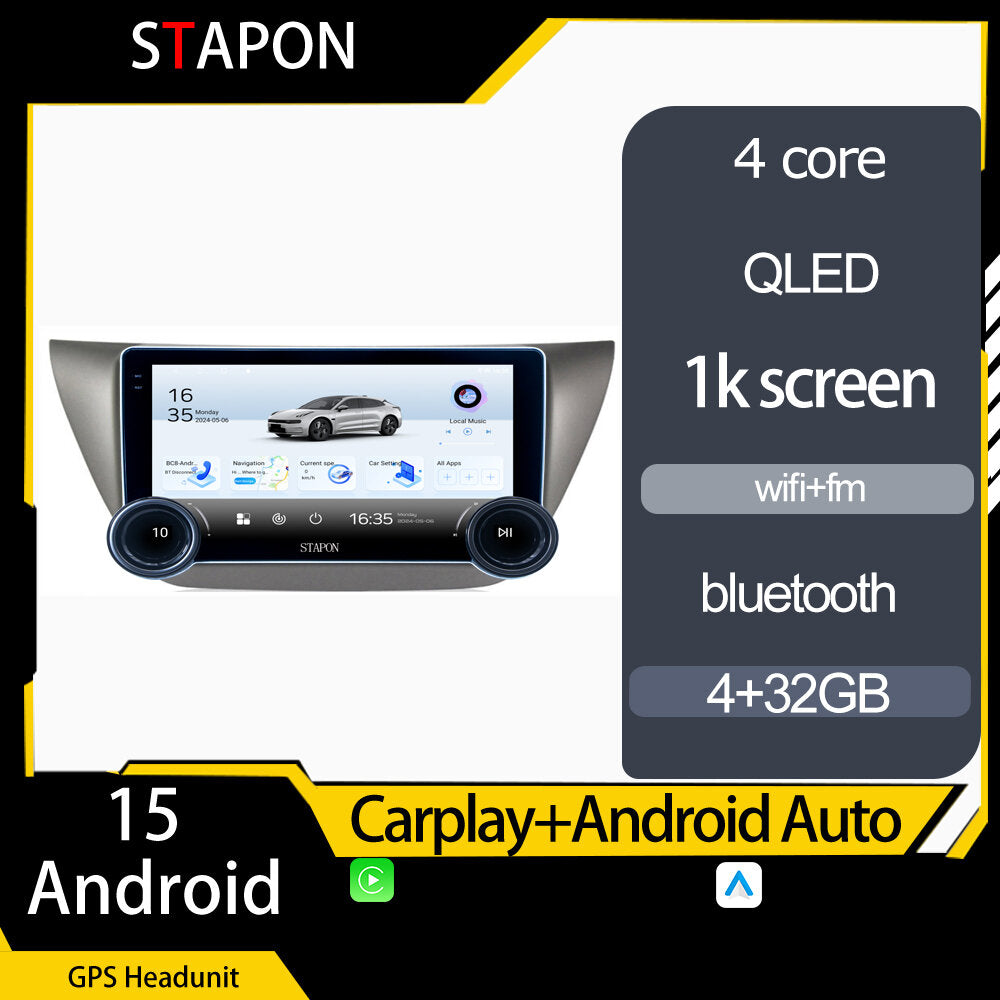STAPON 10.5inch 4+32GB for mitsubishi lancer 2006-2010 android16 carplay android auto 2.5D qled 1k SCREEN quad CORE car android head unit stereo WiFi Bluetooth GPS FM rear view S105