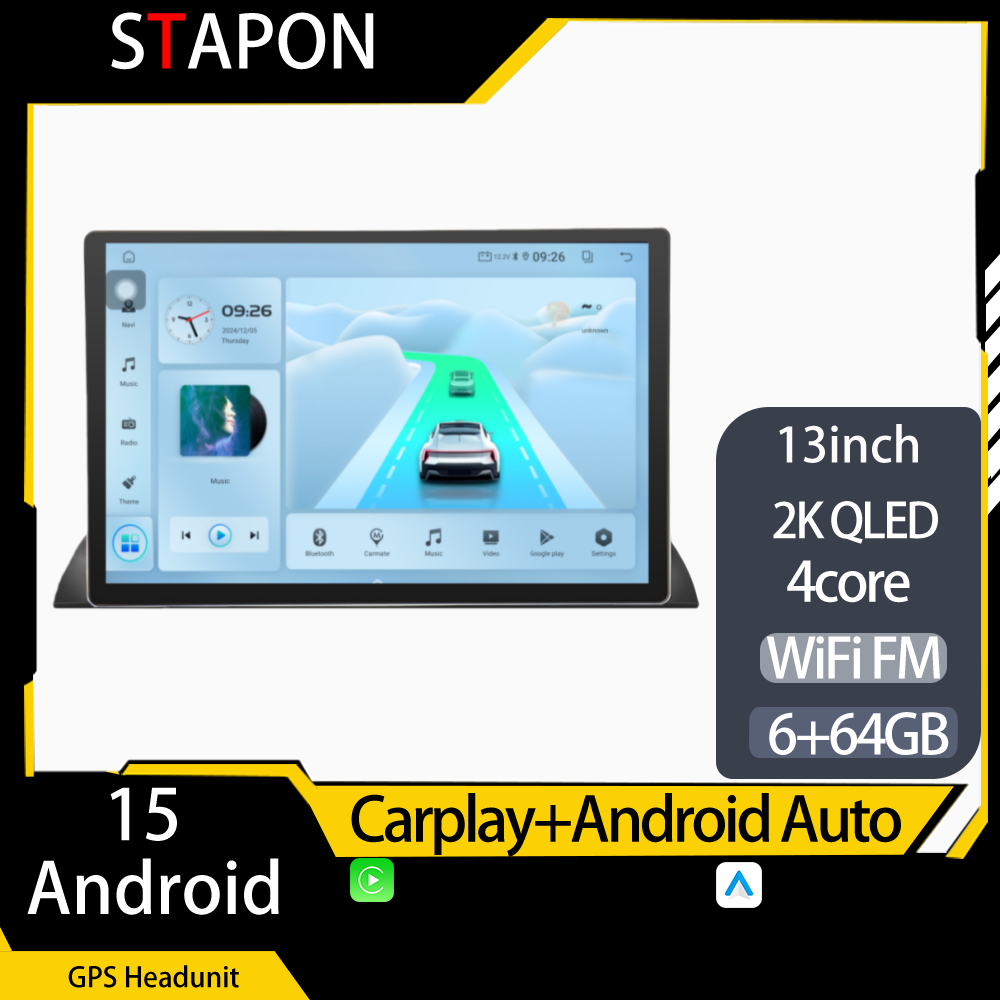 STAPON 13inch 64GB 128GB for Mazda3 2014-2018  android16 2k 1920x1200p screen carplay android auto 2.5D qled SCREEN quad CORE car android headunit car android stereo WiFi Bluetooth 5.0 GPS FM rear view S132