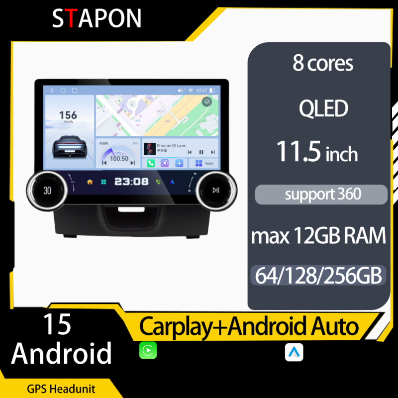 STAPON 11.5inch 64GB 128GB for DMAX 2017-2019 android16 1920x1200p 2k screen carplay android auto 8CORE support 360camera car android headunit stereo 4g WiFi Bluetooth 5.0 GPS am FM rear view S115