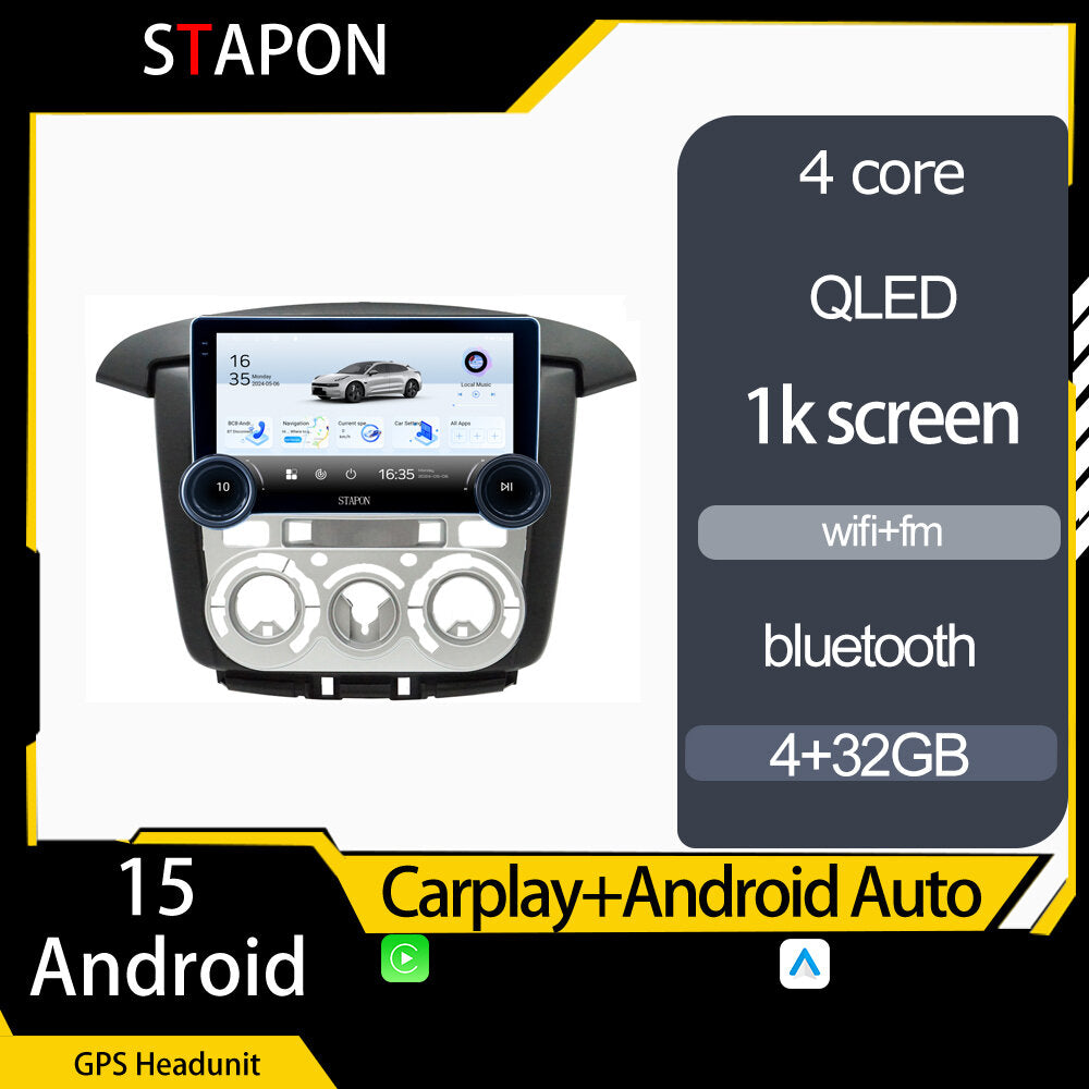 STAPON 10.5inch 4+32GB for toyota innvoa 2012-2015m android16 carplay android auto 2.5D qled 1k SCREEN quad CORE car android head unit stereo WiFi Bluetooth GPS FM rear view S105
