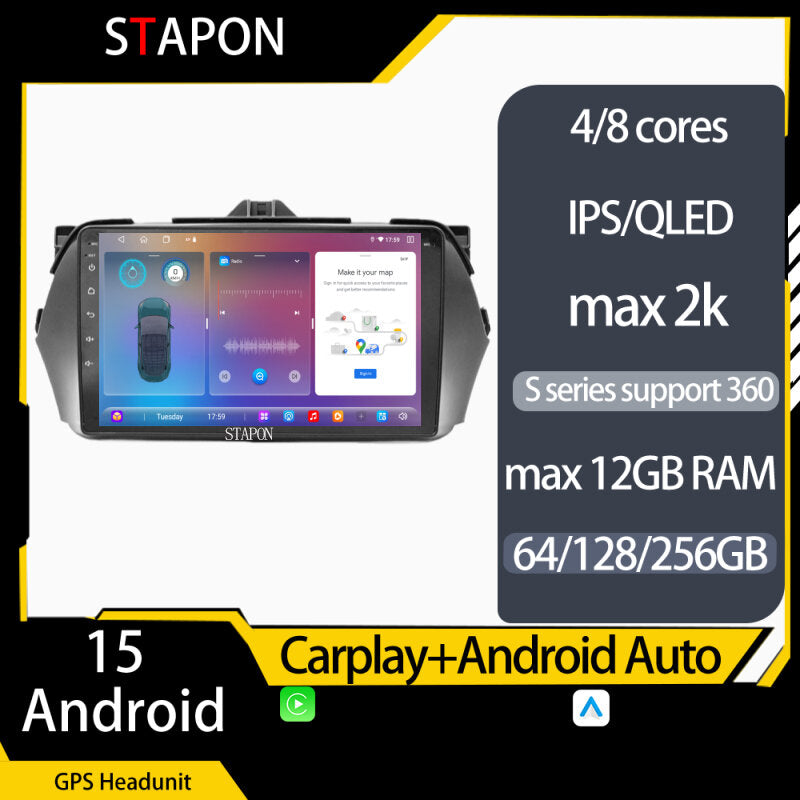 STAPON 9inch for SUZUKI Alivio CIAZ 2014-2021 Android16 64 128 256GB 2k QLED voice command carplay android auto OCTA CORE DSP 4G LTE 360camera dashcam car stereo android HEAD UNIT plug play WiFi Bluetooth GPS