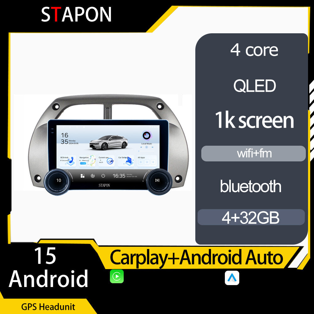 STAPON 10.5inch 4+32GB for toyota rav4 2001-2006 android16 carplay android auto 2.5D qled 1k SCREEN quad CORE car android head unit stereo WiFi Bluetooth GPS FM rear view S105