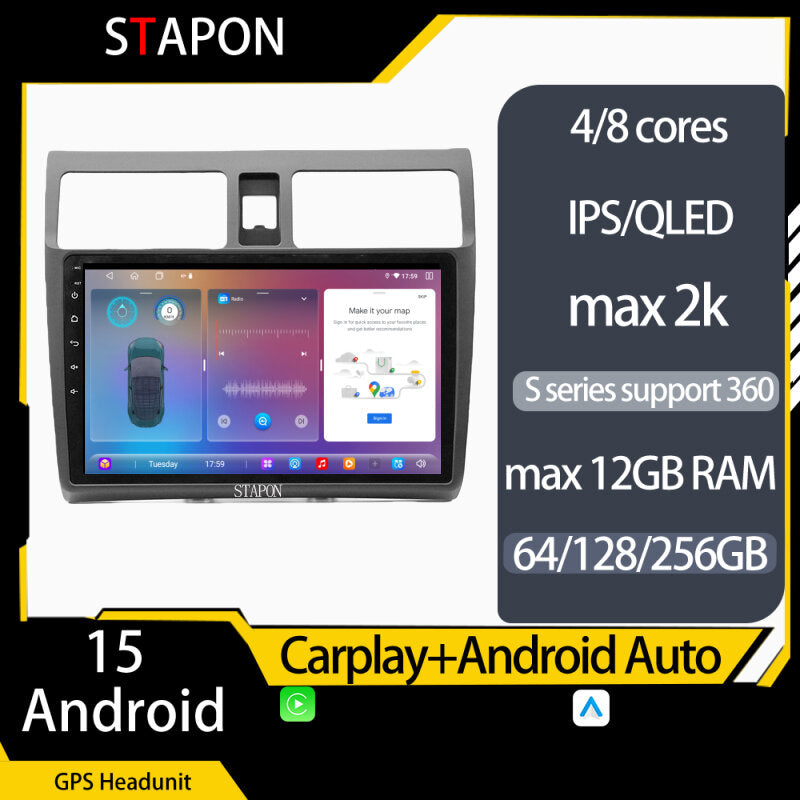 STAPON 10inch for suzuki swift 2005-2011 android16 64 128 256GB QLED IPS carplay android auto OCTA CORE DSP 4G LTE 360camera dashcam car stereo android HEAD UNIT plug play WiFi Bluetooth GPS