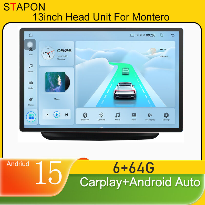 STAPON 13inch 6+64GB for mitsubishi montero 2006-2015 android16 2k 1920x1200p screen carplay android auto 2.5D qled SCREEN quad CORE car android headunit car android stereo WiFi Bluetooth 5.0 GPS FM rear view S132