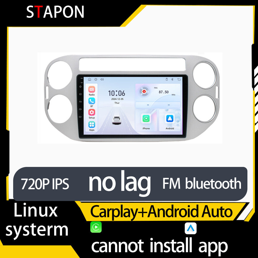 STAPON 9inch for vw tiguan 2010-2016 linux mp5 with carplay android auto fm 1280x720p ips screen mirror link touch screen steering control L5