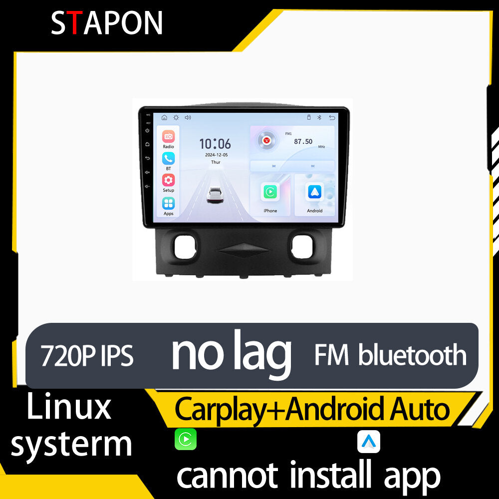 STAPON 9inch for ford escape 2007-2012 linux mp5 with carplay android auto fm 1280x720p ips screen mirror link touch screen steering control L5