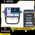 STAPON 13inch 6+64G for toyota innova 2012-2015a android16 1920x1200p 2k screen carplay android auto OCTA CORE support 360camera car android headunit car android stereo WiFi Bluetooth 5.0 GPS FM rear view S133