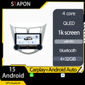 STAPON 10.5inch 4+32GB for hyundai accent 2011-2018 android16 carplay android auto 2.5D qled 1k SCREEN quad CORE car android head unit stereo WiFi Bluetooth GPS FM rear view S105