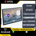 STAPON 13inch 64 128 256GB android16 2k 1920x1200p screen carplay android auto 2.5D qled SCREEN OCTA CORE 4G DSP car android headunit car android stereo WiFi Bluetooth 5.0 GPS AM FM RDS rear view 2din S13