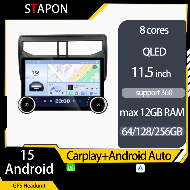 STAPON 11.5inch 64GB 128GB for rush android16 1920x1200p 2k screen carplay android auto OCTA CORE support 360camera car android headunit car android stereo WiFi Bluetooth 5.0 GPS FM rear view S115