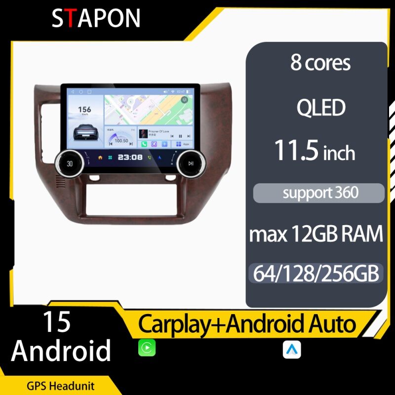 STAPON 11.5inch 64GB 128GB for nissan patrol 2011-2015 android16 1920x1200p 2k screen carplay android auto 8CORE support 360camera car android headunit stereo 4g WiFi Bluetooth 5.0 GPS am FM rear view S115