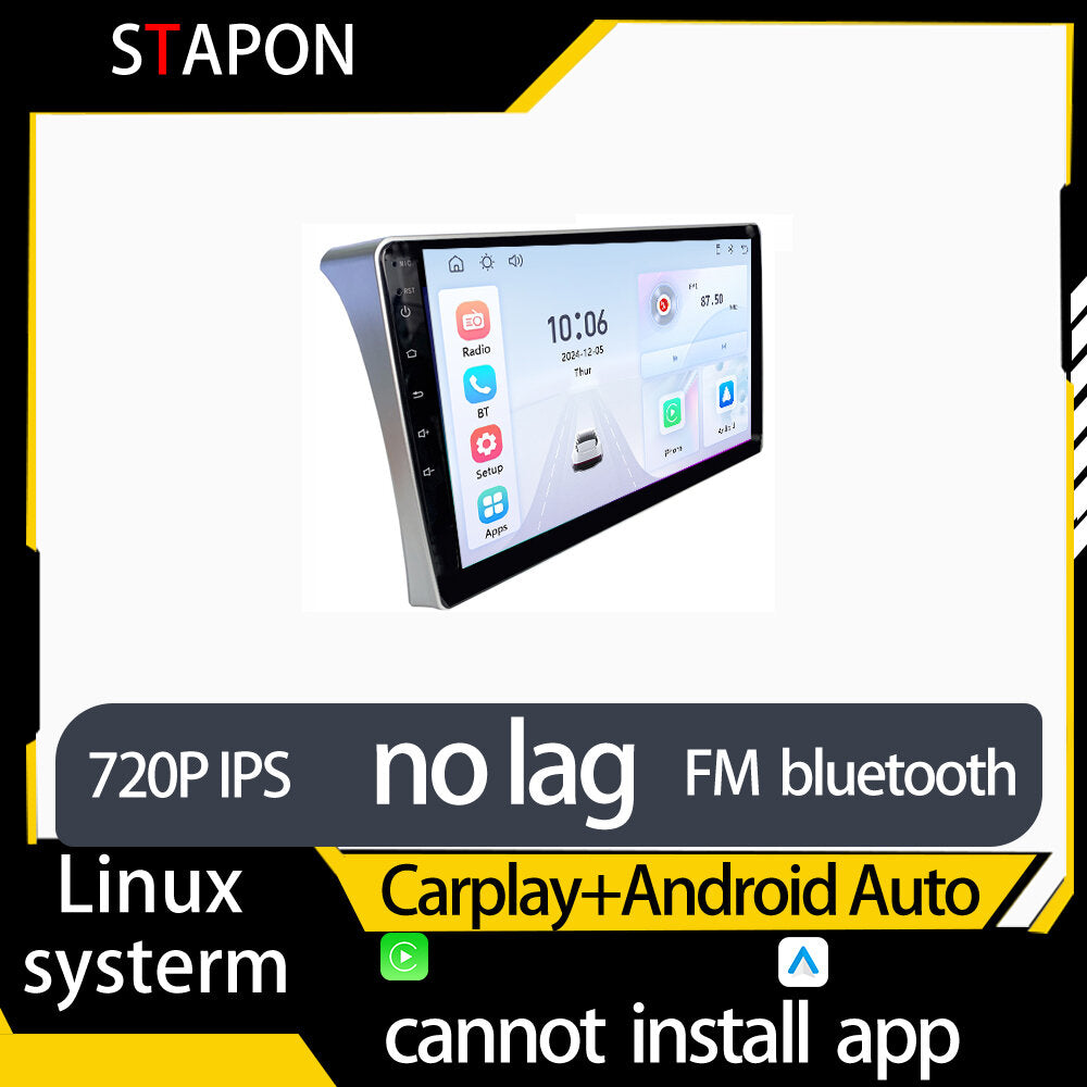 STAPON 10inch for toyota hiace 2010-2018 linux mp5 with carplay android auto fm 1280x720p ips screen mirror link touch screen steering control L5