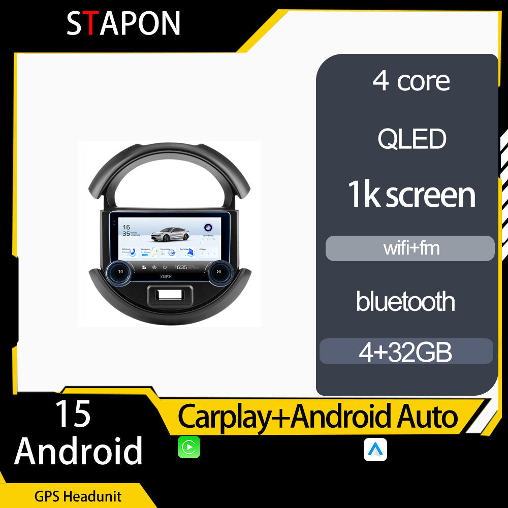 STAPON 10.5inch 4+32GB for suzuki spresso android16 carplay android auto 2.5D qled 1k SCREEN quad CORE car android head unit stereo WiFi Bluetooth GPS FM rear view S105