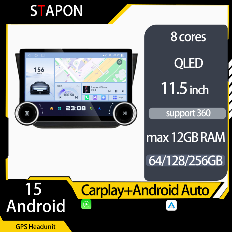 STAPON 11.5inch 64GB 128GB for mg zs android16 1920x1200p 2k screen carplay android auto 8CORE support 360camera car android headunit stereo 4g WiFi Bluetooth 5.0 GPS am FM rear view S115