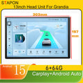 STAPON 13inch 6+64GB for toyota hiace supper grandia 2005-2018 Android15 2k 1920x1200p screen carplay android auto 2.5D qled SCREEN quad CORE car android headunit car android stereo WiFi Bluetooth 5.0 GPS FM rear view S132