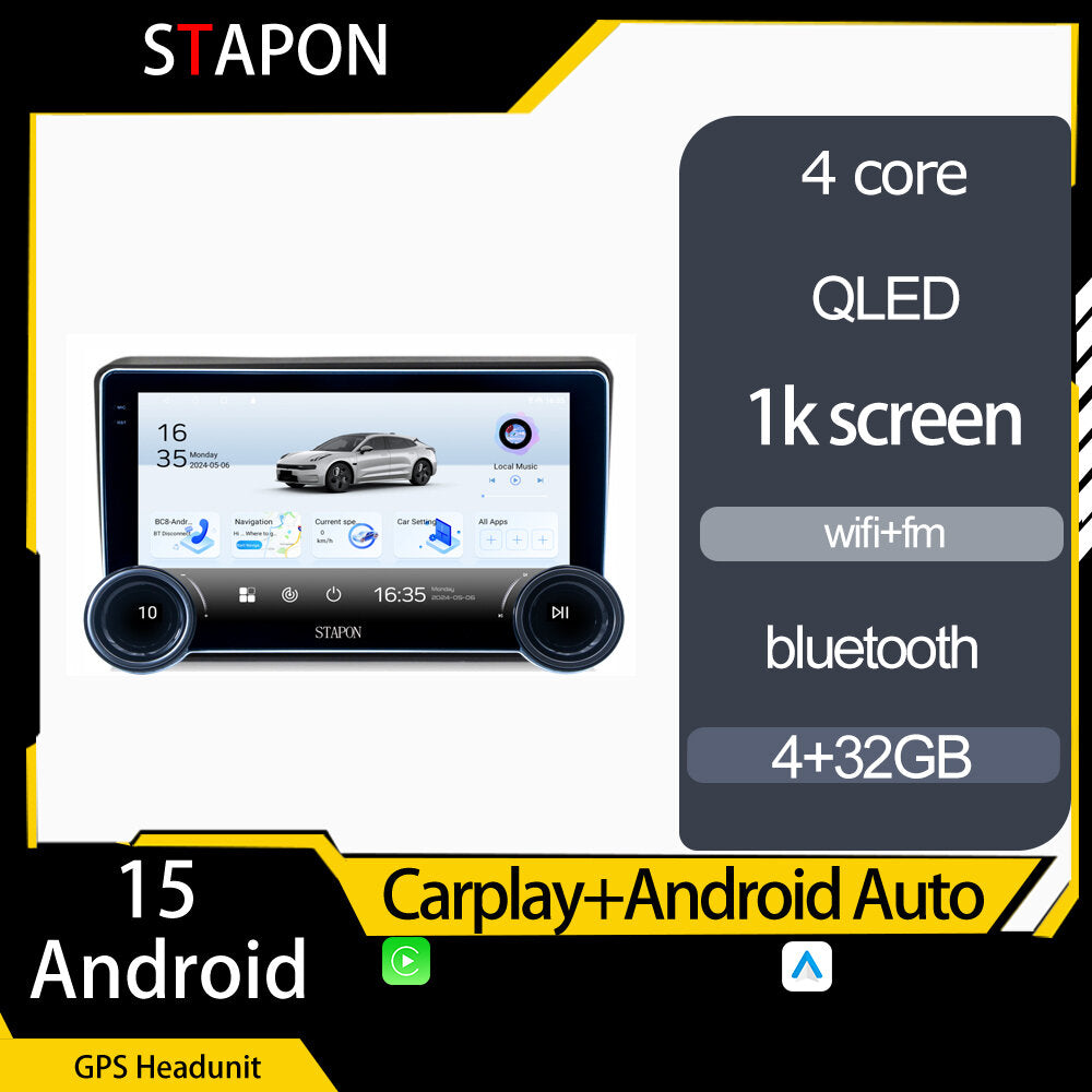 STAPON 10.5inch 4+32GB for nissan navara d40 2005-2010 android16 carplay android auto 2.5D qled 1k SCREEN quad CORE car android head unit stereo WiFi Bluetooth GPS FM rear view S105