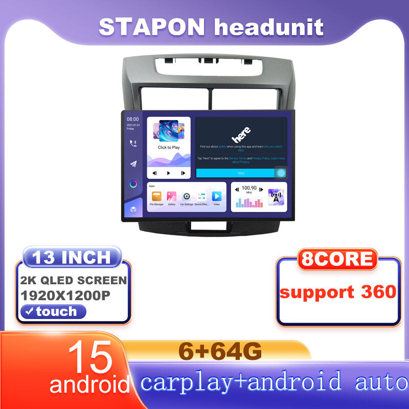 STAPON 13inch 6+64G for toyota avanza 2011-2018 android16 1920x1200p 2k screen carplay android auto OCTA CORE support 360camera car android headunit car android stereo WiFi Bluetooth 5.0 GPS FM rear view S133