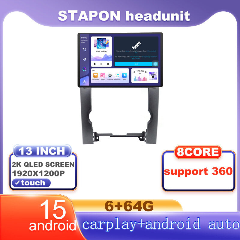 STAPON 13inch 6+64G for kia sorento 2009-2015 android16 1920x1200p 2k screen carplay android auto OCTA CORE support 360camera car android headunit car android stereo WiFi Bluetooth 5.0 GPS FM rear view S133