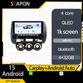 STAPON 10.5inch 4+32GB for honda jazz 2004-2007 android16 carplay android auto 2.5D qled 1k SCREEN quad CORE car android head unit stereo WiFi Bluetooth GPS FM rear view S105