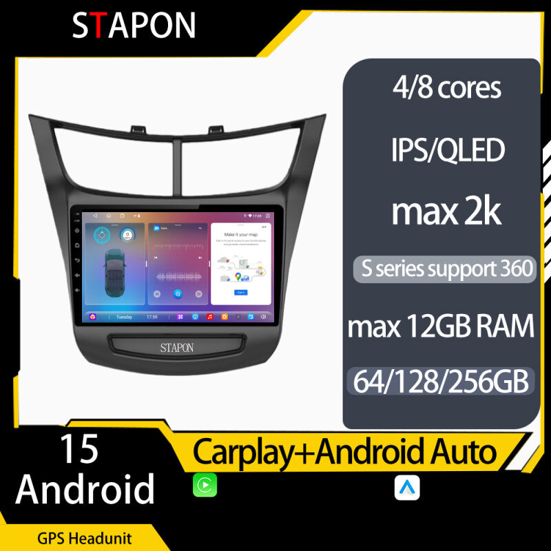 STAPON 9inch for Chevrolet SAIL 2015-2018 android16 64 128 256GB ips QLED OCTA CORE DSP 4G 360camera dashcam carplay android auto car android HEAD UNIT WiFi Bluetooth GPS FM AM rear view