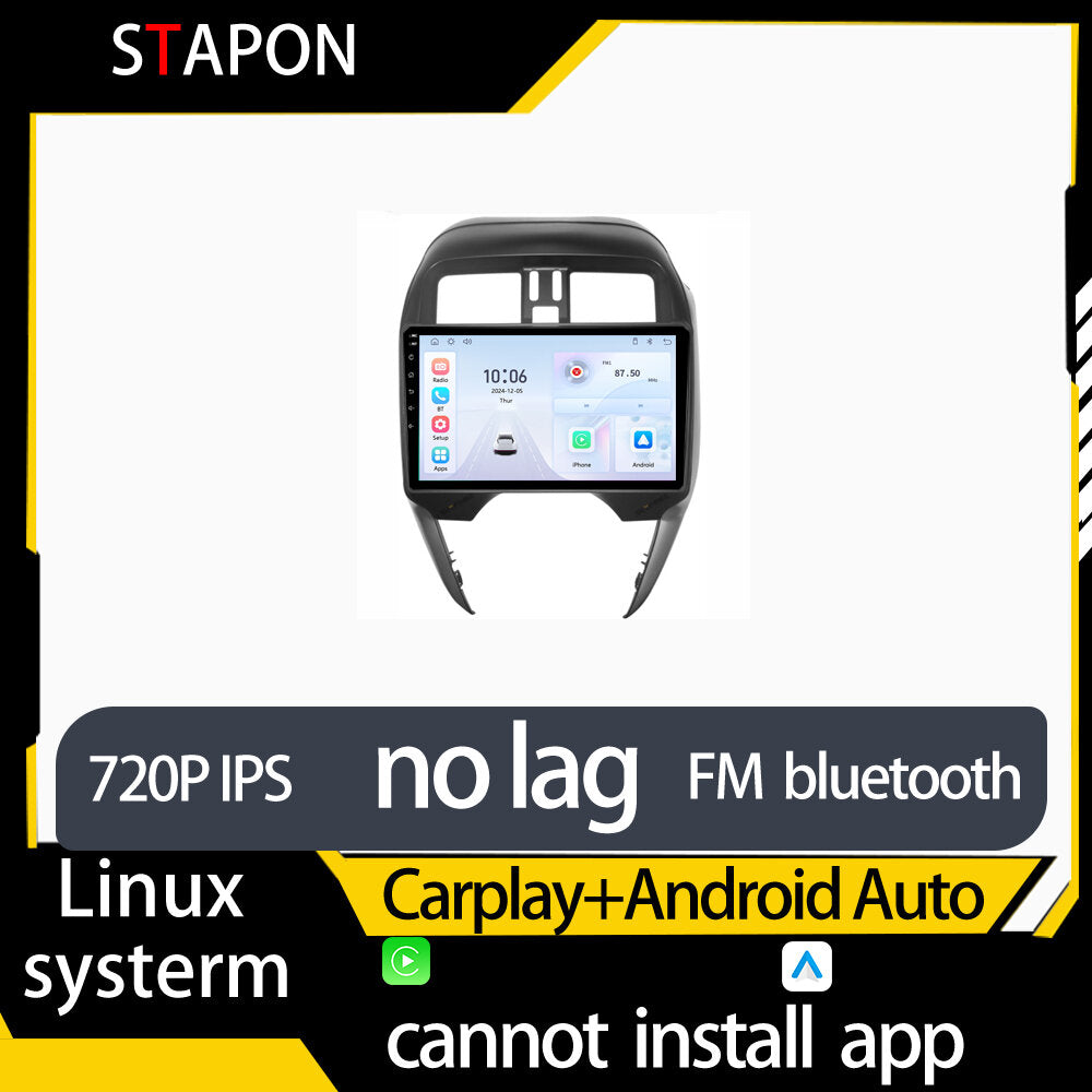 STAPON 10inch for nissan almera 2017-2020 linux mp5 with carplay android auto fm 1280x720p ips screen mirror link touch screen steering control L5