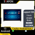 STAPON 13inch 64GB 128GB for hiace commuter 2019-2021 android16 1920x1200p 2k screen carplay android auto OCTA CORE support 360camera car android headunit car android stereo WiFi Bluetooth 5.0 GPS FM rear view S133