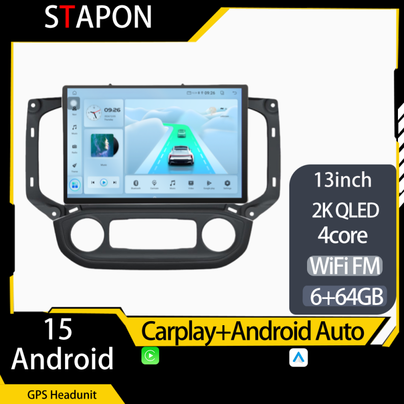 STAPON 13inch 64GB 128GB for trailblazer 2017-2021 android16 2k 1920x1200p screen carplay android auto 2.5D qled SCREEN quad CORE car android headunit car android stereo WiFi Bluetooth 5.0 GPS FM rear view S132