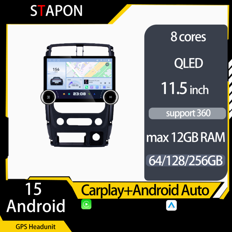 STAPON 11.5inch 64GB 128GB for jimny 2009-2018 android16 1920x1200p 2k screen carplay android auto OCTA CORE support 360camera car android headunit car android stereo WiFi Bluetooth 5.0 GPS FM rear view S115