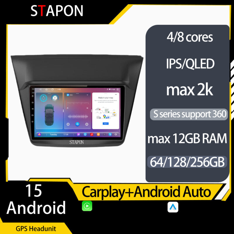 STAPON 9inch for Mitsubishi montero strada 2009-2015 Android16 64 128 256GB 2K QLED IPS carplay android auto OCTA CORE DSP 4G LTE 360camera DASHCAM car stereo android HEAD UNIT plug play WiFi Bluetooth GPS rear view
