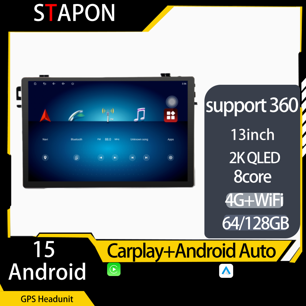 STAPON 13inch 64GB 128GB for Hrv vezel 2015-2018 android16 1920x1200p 2k screen carplay android auto OCTA CORE support 360camera car android headunit car android stereo WiFi Bluetooth 5.0 GPS FM rear view S133