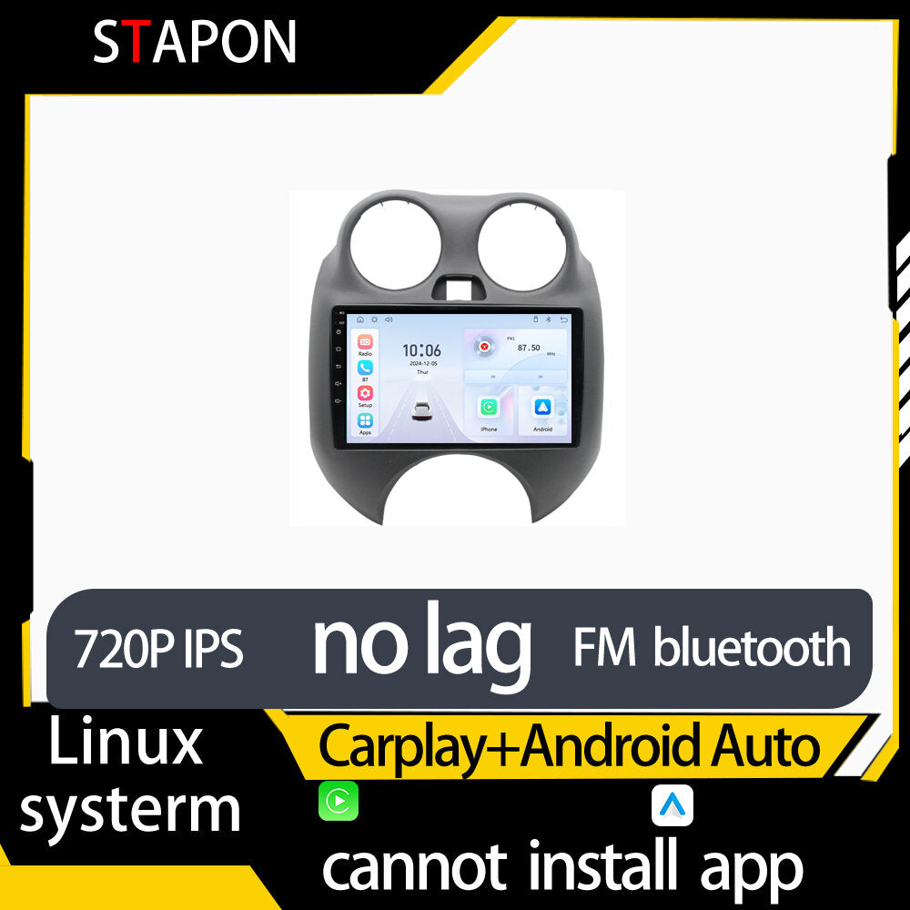 STAPON 9inch for nissan almera 2010-2016 linux mp5 with carplay android auto fm 1280x720p ips screen mirror link touch screen steering control L5