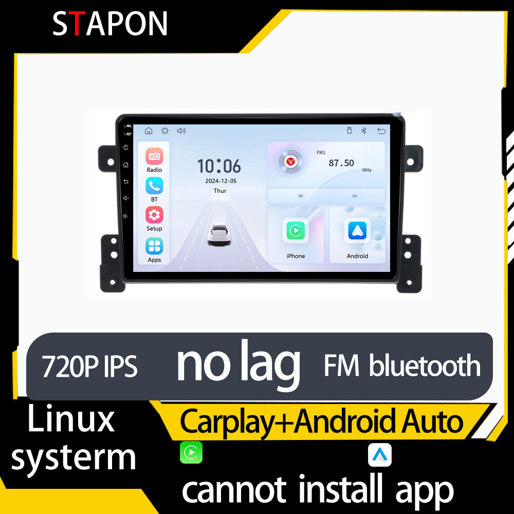 STAPON 9inch for suzuki grand vitara 2005-2015 linux mp5 with carplay android auto fm 1280x720p ips screen mirror link touch screen steering control L5