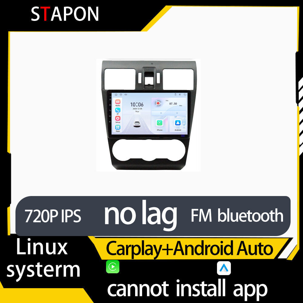 STAPON 9inch for subaru forester 2013-2015 linux mp5 with carplay android auto fm 1280x720p ips screen mirror link touch screen steering control L5