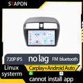 STAPON 9inch for mitsubishi mirage 2012-2023 linux mp5 with carplay android auto fm 1280x720p ips screen mirror link touch screen steering control L5