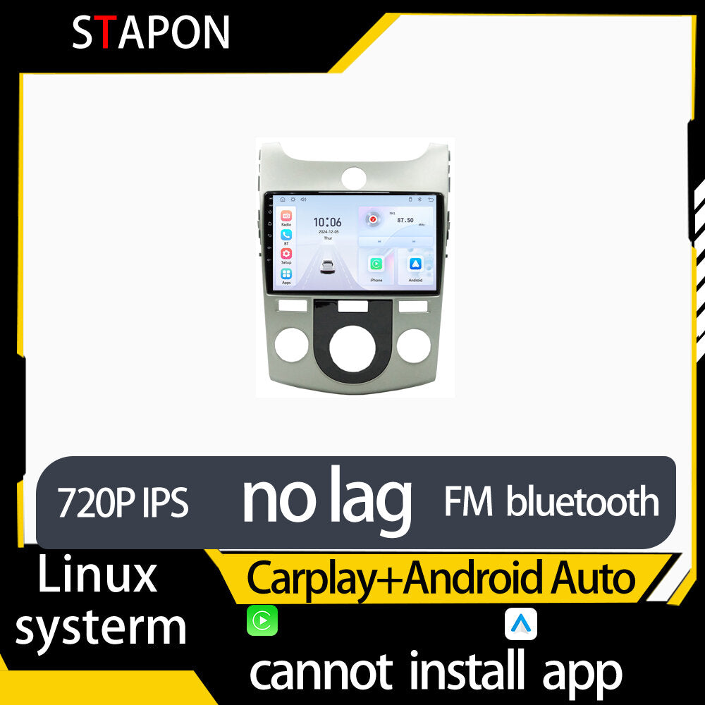 STAPON 9inch for kia forte 2010-2017 linux mp5 with carplay android auto fm 1280x720p ips screen mirror link touch screen steering control L5