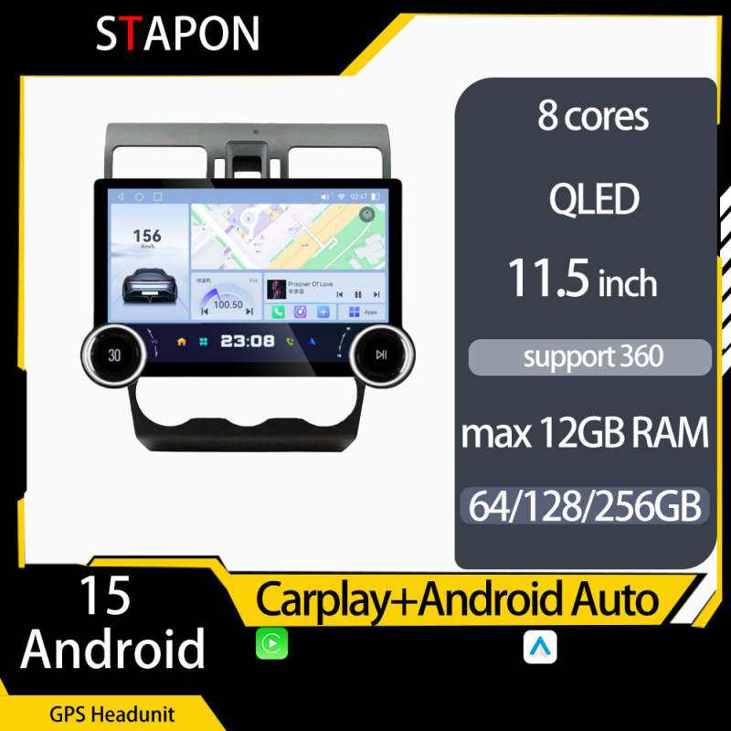 STAPON 11.5inch 64GB 128GB for subaru 2013-2015 android16 1920x1200p 2k screen carplay android auto 8CORE support 360camera car android headunit stereo 4g WiFi Bluetooth 5.0 GPS am FM rear view S115