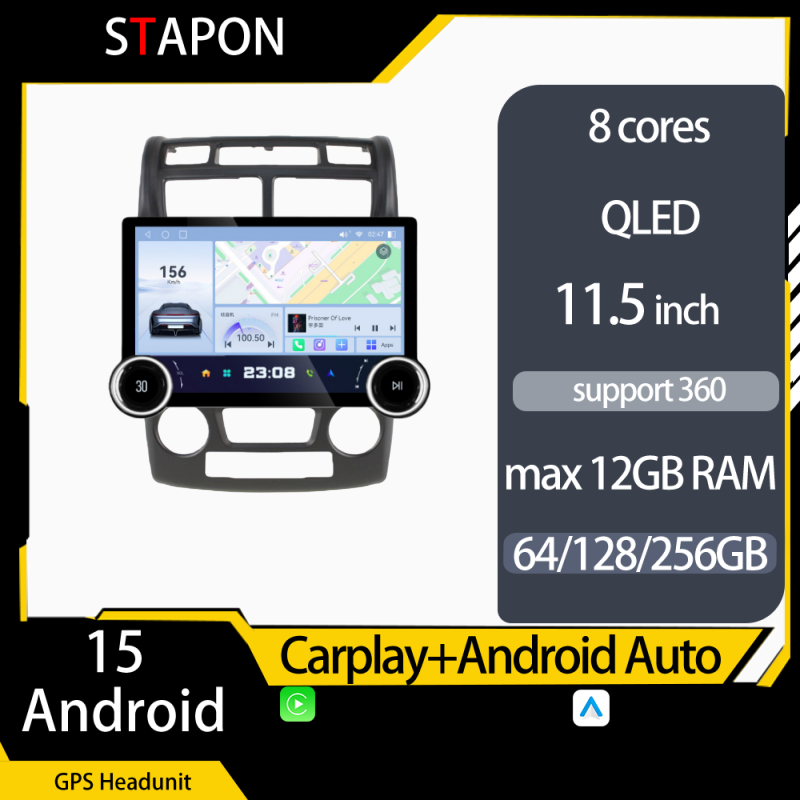 STAPON 11.5inch 64GB 128GB for kia sportage 2007-2010 android16 1920x1200p 2k screen carplay android auto 8CORE support 360camera car android headunit stereo 4g WiFi Bluetooth 5.0 GPS am FM rear view S115