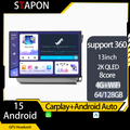 STAPON 13inch 64GB 128GB for honda civic 2012-2015 Android15 1920x1200p 2k screen carplay android auto OCTA CORE support 360camera car android headunit car android stereo WiFi Bluetooth 5.0 GPS FM rear view S133