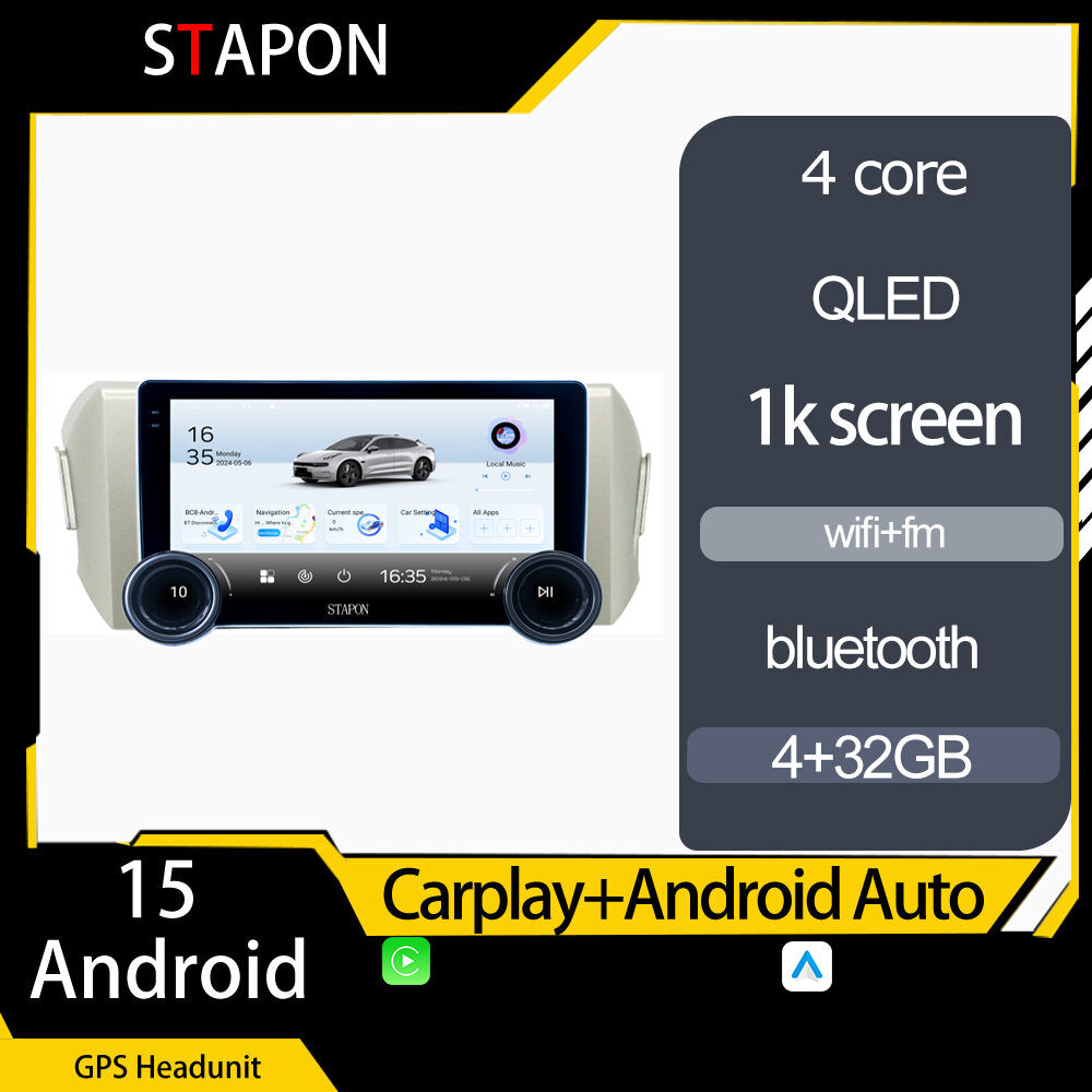 STAPON 10.5inch 4+32GB for toyota innvoa 2016-2024 android16 carplay android auto 2.5D qled 1k SCREEN quad CORE car android head unit stereo WiFi Bluetooth GPS FM rear view S105