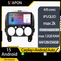 STAPON 9inch for MAZDA2 2007-2013 android16 64 128 256GB 2k QLED IPS carplay android auto OCTA CORE DSP 4G LTE 360camera dashcam car stereo android head unit plug play navigation GPS rear view Bluetooth