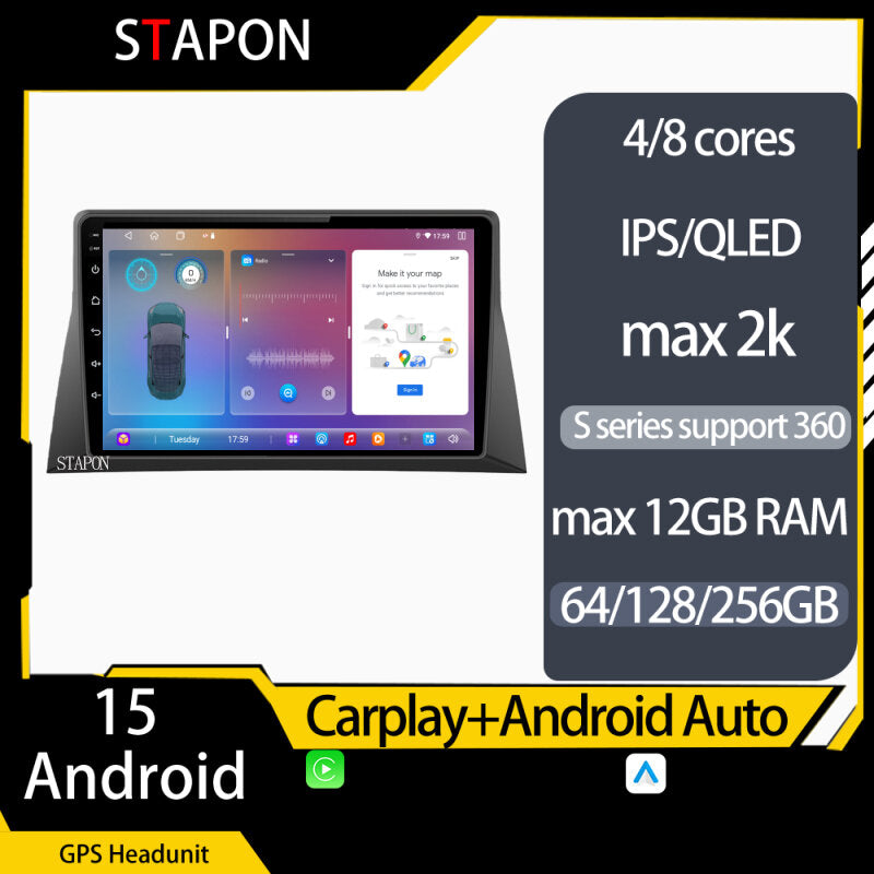 STAPON 10inch for honda accord 2008-2013 8generation 64 128 256GB QLED IPS android16 carplay android auto OCTA CORE DSP 4G 360camera dashcam car stereo android HEAD UNIT plug play with WiFi GPS FM AM