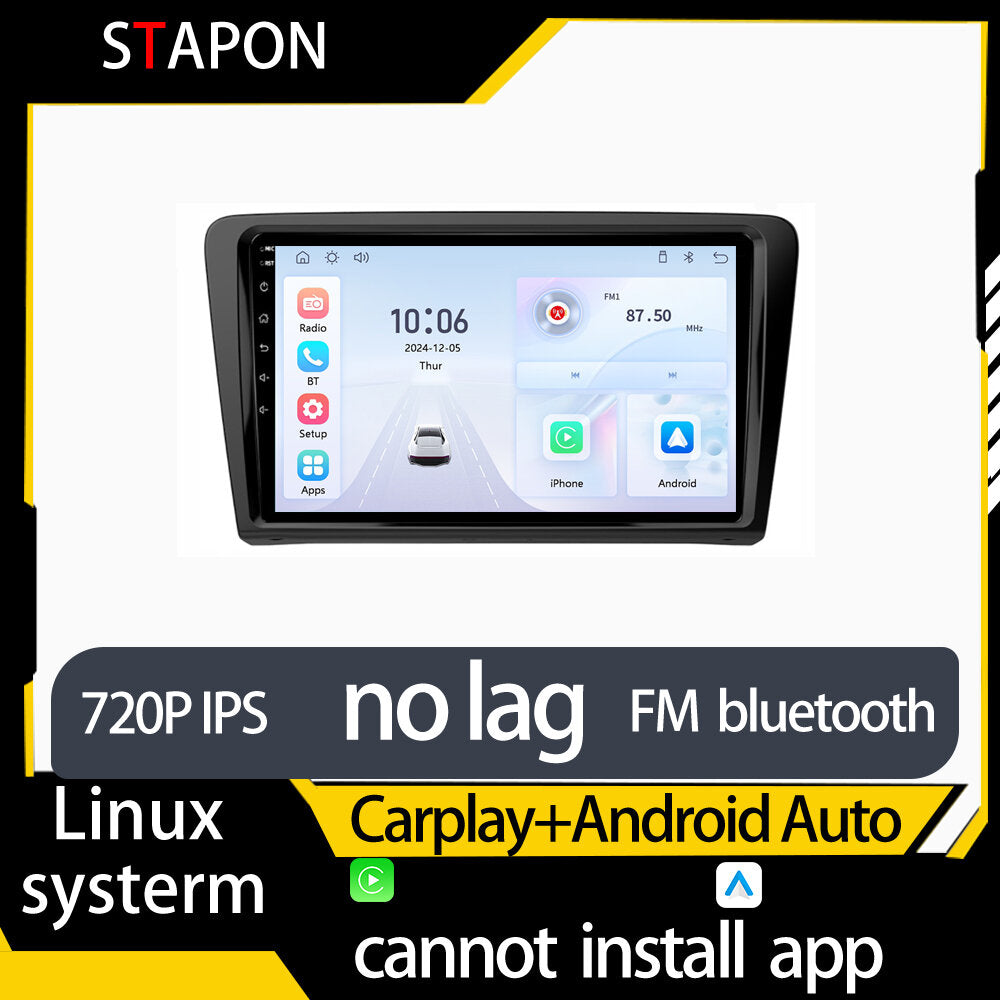 STAPON 9inch for Volkswagen Sannata 2007-2013 linux mp5 with carplay android auto fm 1280x720p ips screen mirror link touch screen steering control L5