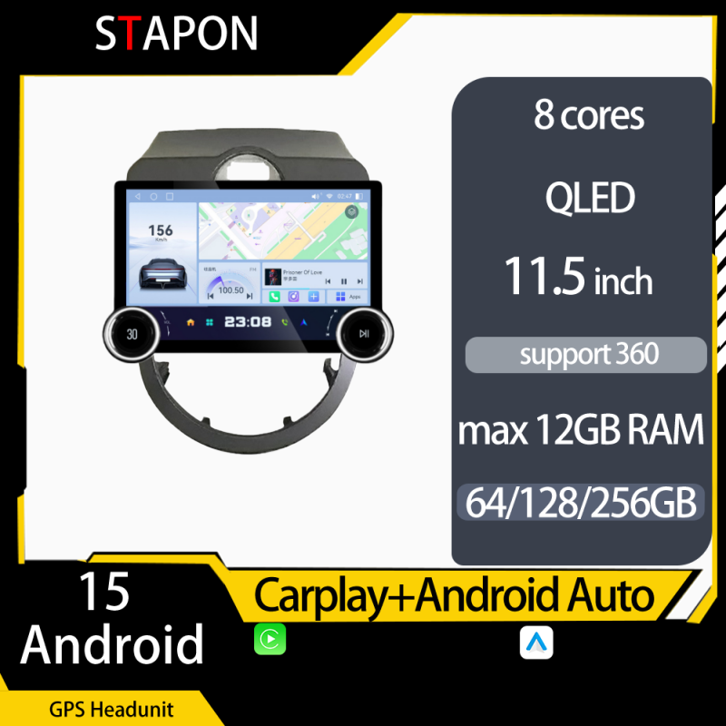 STAPON 11.5inch 64GB 128GB for kia soul 2007-2013 android16 1920x1200p 2k screen carplay android auto 8CORE support 360camera car android headunit stereo 4g WiFi Bluetooth 5.0 GPS am FM rear view S115