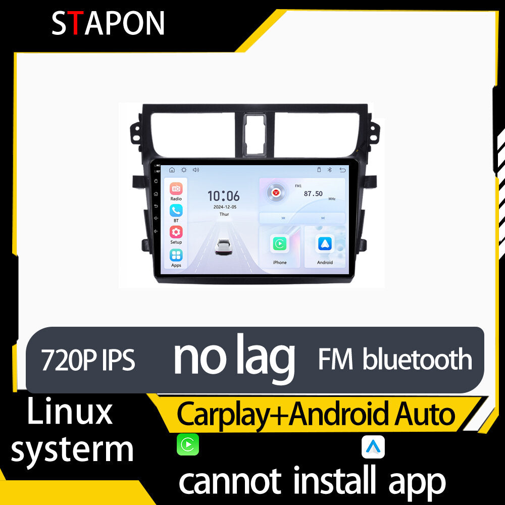 STAPON 9inch for suzuki celerio 2016-2021 linux mp5 with carplay android auto fm 1280x720p ips screen mirror link touch screen steering control L5
