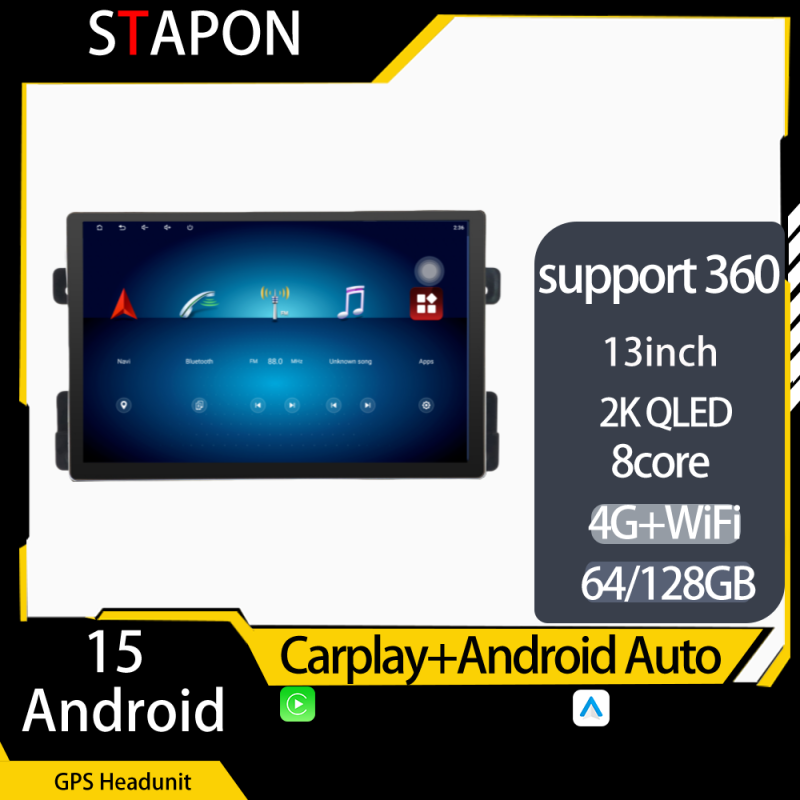 STAPON 13inch 64GB 128GB for grand vitara 2015-2018 android16 1920x1200p 2k screen carplay android auto OCTA CORE support 360camera car android headunit car android stereo WiFi Bluetooth 5.0 GPS FM rear view S133
