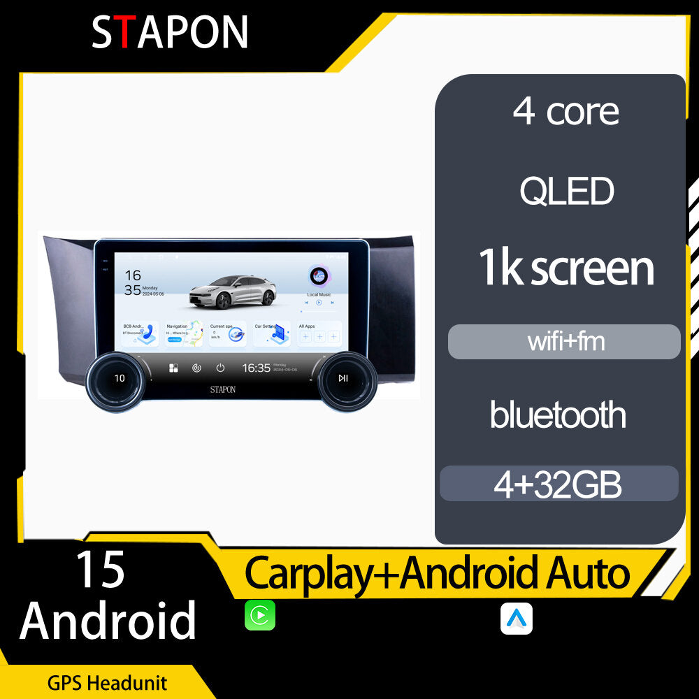 STAPON 10.5inch 4+32GB for toyota 86 android16 carplay android auto 2.5D qled 1k SCREEN quad CORE car android head unit stereo WiFi Bluetooth GPS FM rear view S105